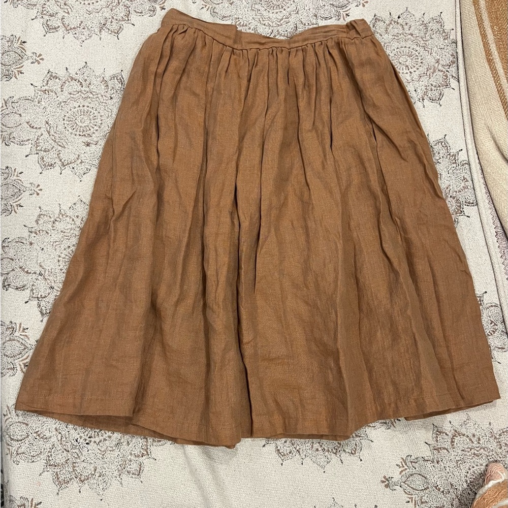 Linen Rust Skirt